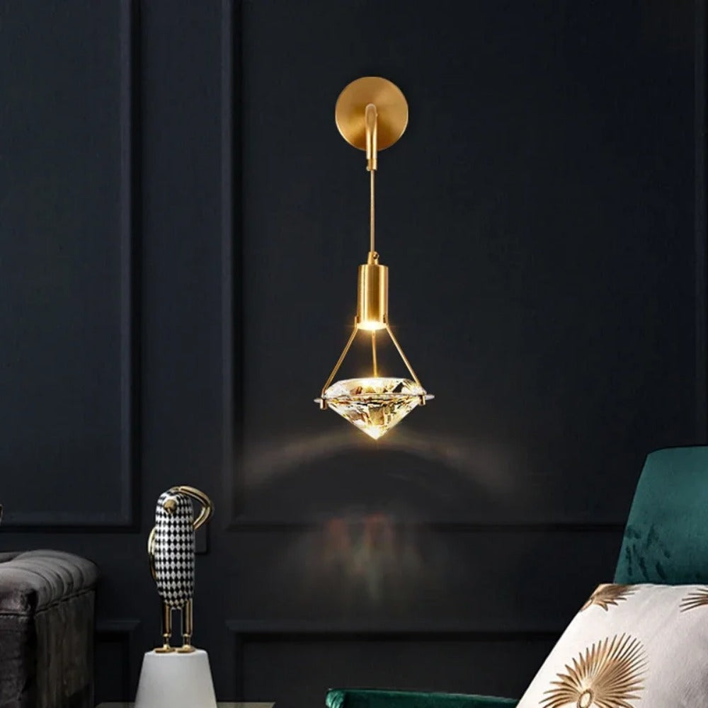 LED Diamond Crystal Wall Sconce, Living Room Backdrop Decorative Lights