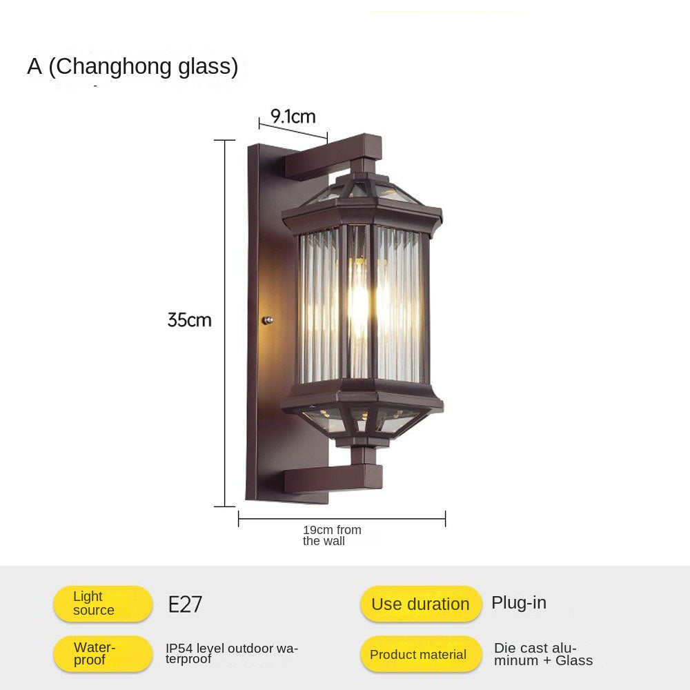 Die-cast aluminum waterproof outdoor wall lamp suitable for outdoor balconies villas courtyards and gates