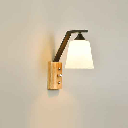 Log Style LED Wall Sconce, Minimalist Bedroom Bedside Lamps