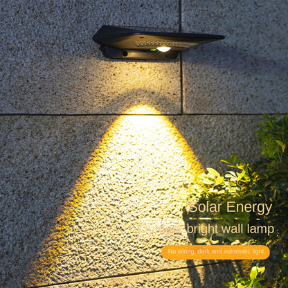 Outdoor body sensor solar wall light, courtyard waterproof decorative wall wash light