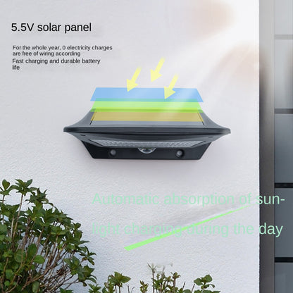 Outdoor body sensor solar wall light, courtyard waterproof decorative wall wash light
