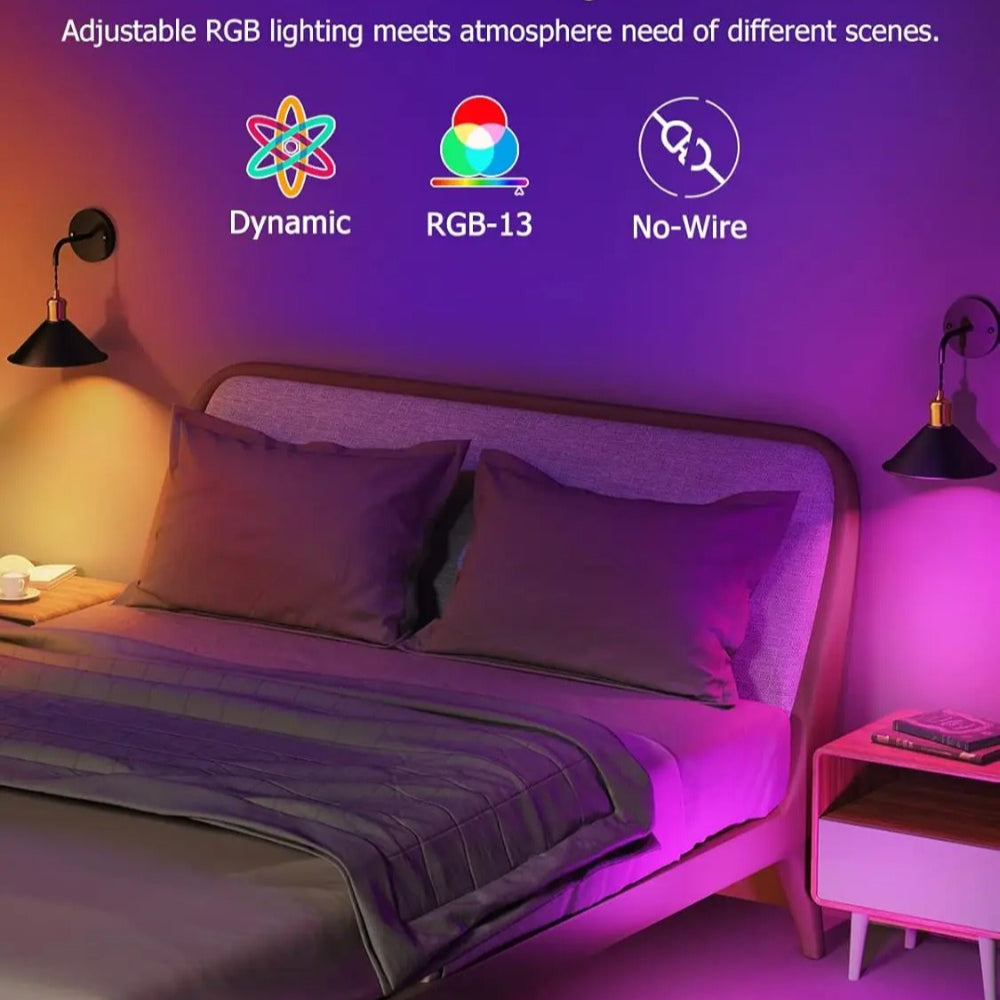 Indoor RGB Wireless Battery Wall Sconce, Decorative Ambient Light For Living Room