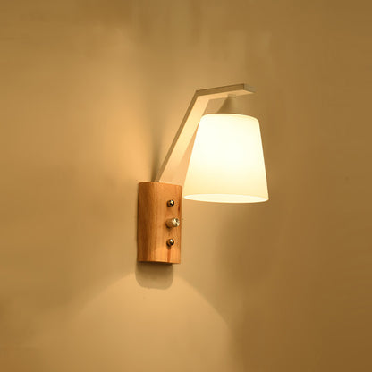 Log Style LED Wall Sconce, Minimalist Bedroom Bedside Lamps