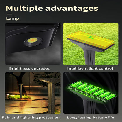 T-shaped solar lawn light, outdoor garden landscape decoration ground plug light