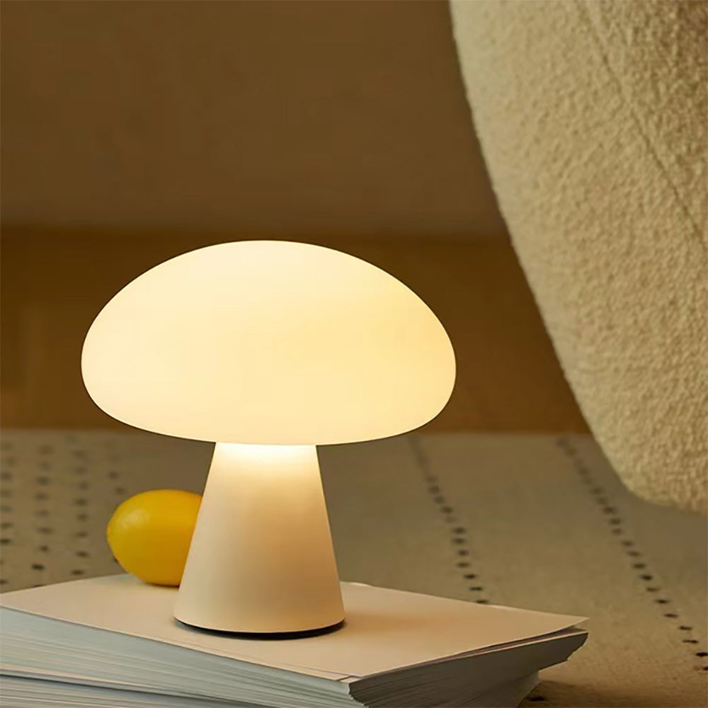 Mushroom Type LED Table Lamp, Dimmable Rechargeable Bedroom Bedside Ambient Light