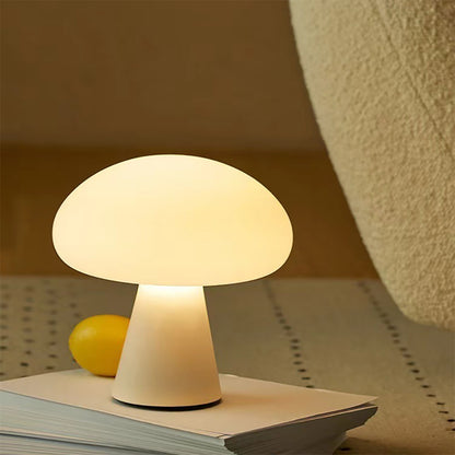 Mushroom Type LED Table Lamp, Dimmable Rechargeable Bedroom Bedside Ambient Light
