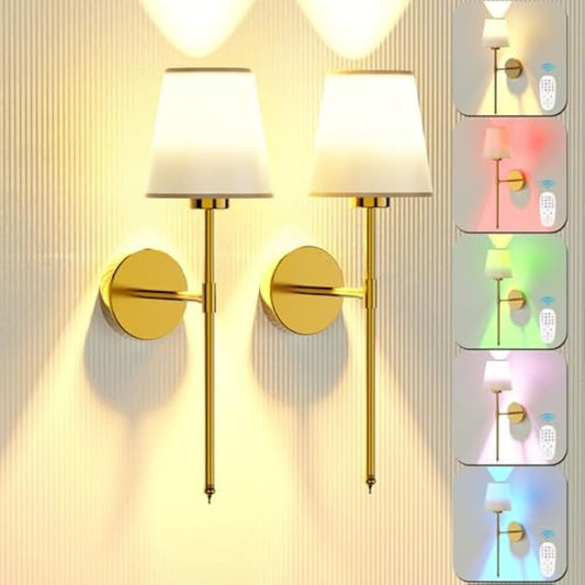 LED Bedroom Bedside Ambiance Wall Sconce, Wiring Free Decorative Lighting For Living Room