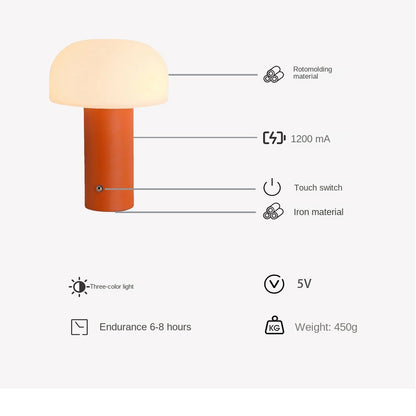 New touch dimmer mushroom table lamp, bedroom decorative bedside lamp