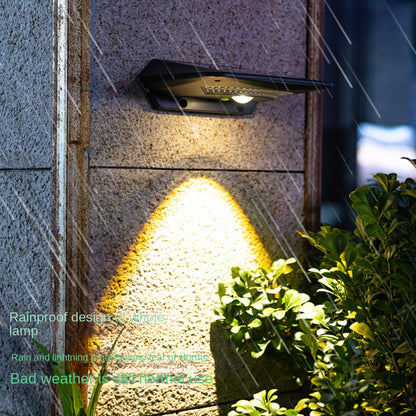 Outdoor body sensor solar wall light, courtyard waterproof decorative wall wash light