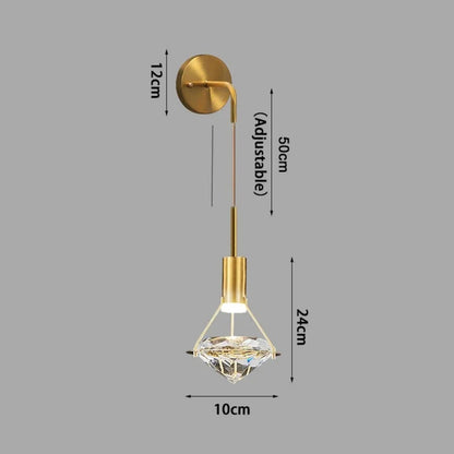 LED Diamond Crystal Wall Sconce, Living Room Backdrop Decorative Lights