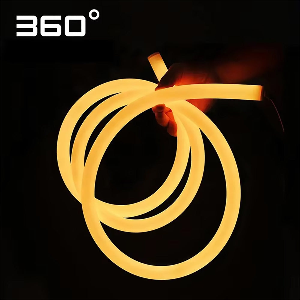 LED Silicone Light Strip, 360° Illumination Flexible Low Voltage Neon Landscape Silicone Tubes