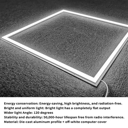 Recessed LED Ceiling Light, 150lm/w High Luminous Efficiency LED Panel Lights Square Flat Panel Lights