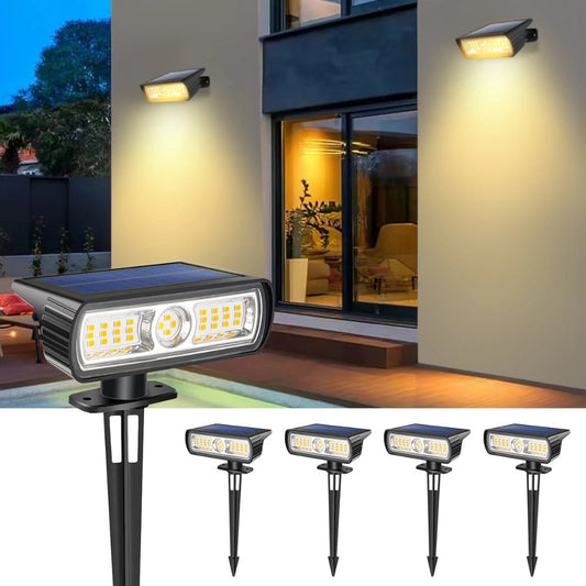 IP65 Waterproof Solar Spotlight, Outdoor Dimmable Garden Ground Plug Light