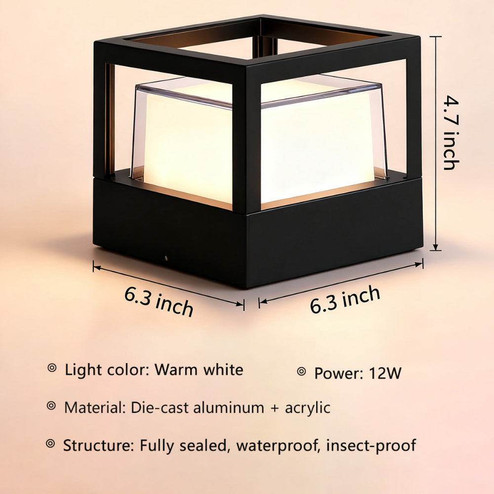 Porch Outdoor LED Light, Square Waterproof Wall Light.