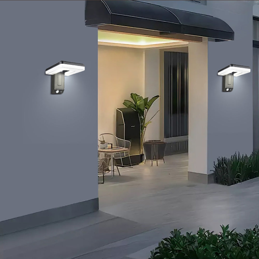 Outdoor Smart Solar Wall Sconce, Patio Collapsible Door Sign Lights