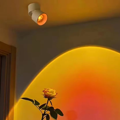 Rotatable Spotlight, Ambient Light for Living Room Bedroom Bar, Small Sunset Projectable Nightlight