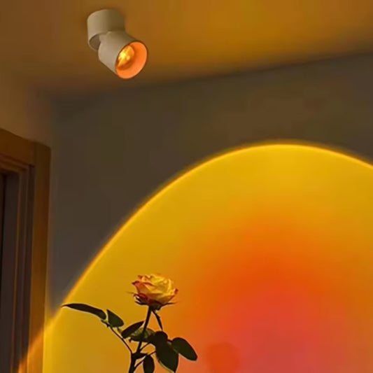 Rotatable Spotlight, Ambient Light for Living Room Bedroom Bar, Small Sunset Projectable Nightlight