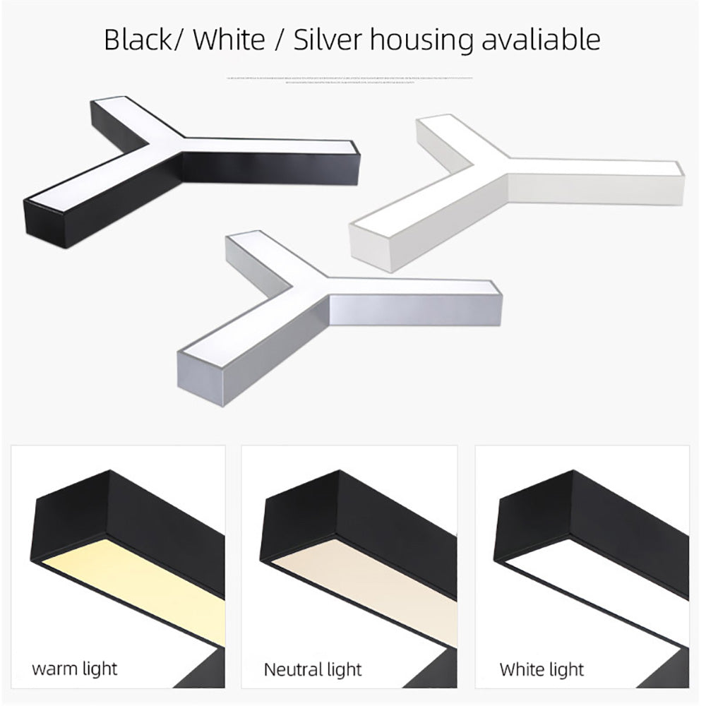 Y Shape Office LED Pendant Light, Gym Mall Modern Aesthetic Lighting