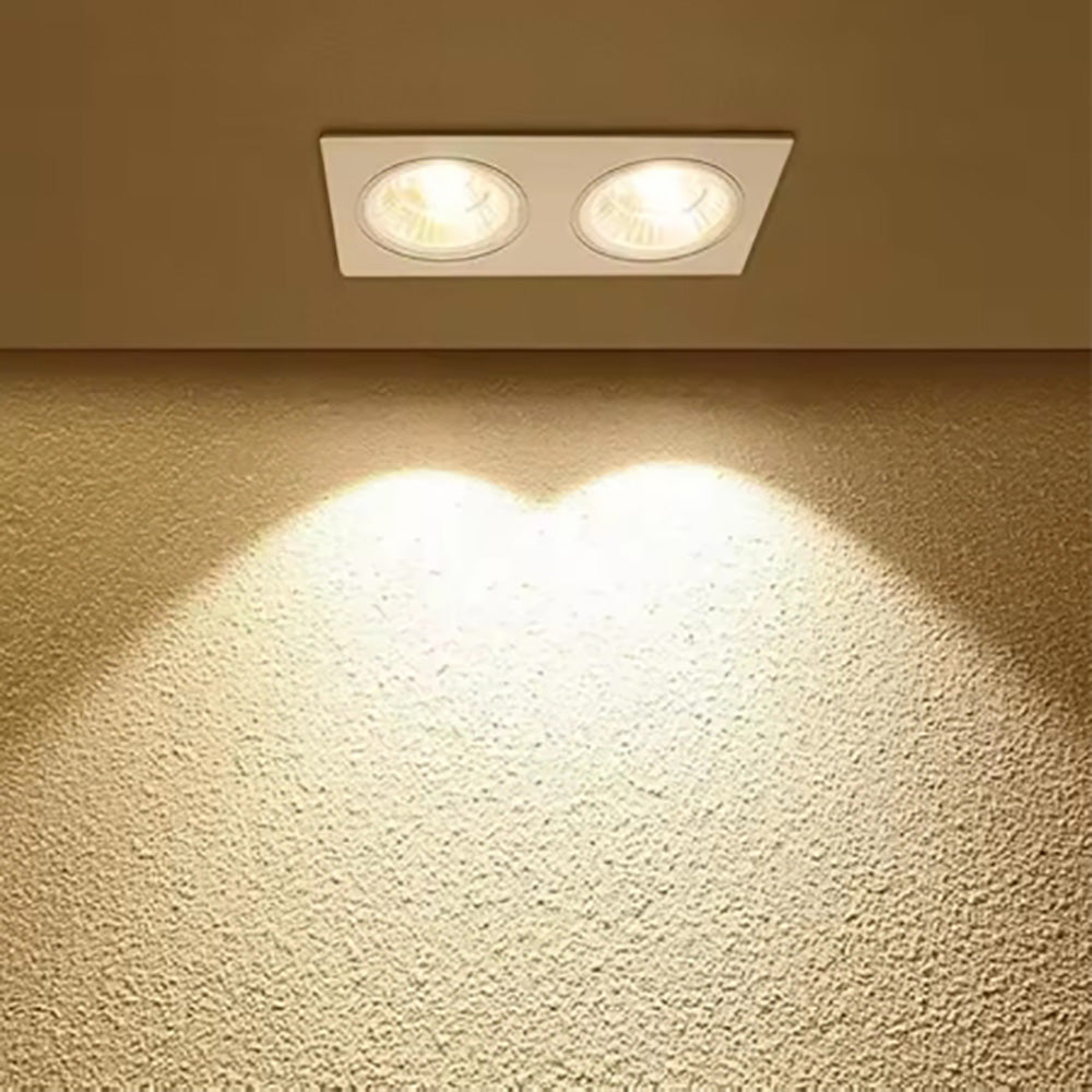 Double head recessed ceiling light, living room bedroom downlight, hotel corridor ambient spotlight