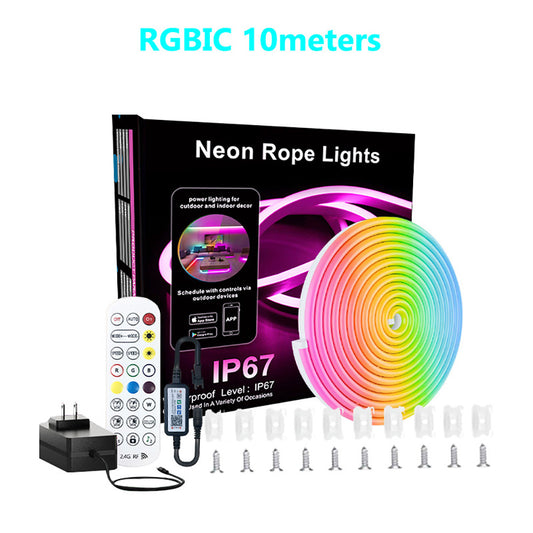 RGB Smart Sound Control Phantom Neon Strip， IP67 Grade Protection Silicone Ambient Light Strip