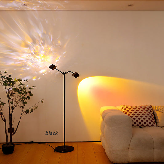 Double Head Heart-shaped Floor Lamp, Live Special Water Ripple Background Ambient Light