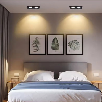 Double head recessed ceiling light, living room bedroom downlight, hotel corridor ambient spotlight