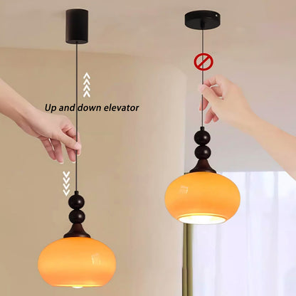 Bedside Gourd Chandelier, Liftable Bedroom Lighting Chandelier