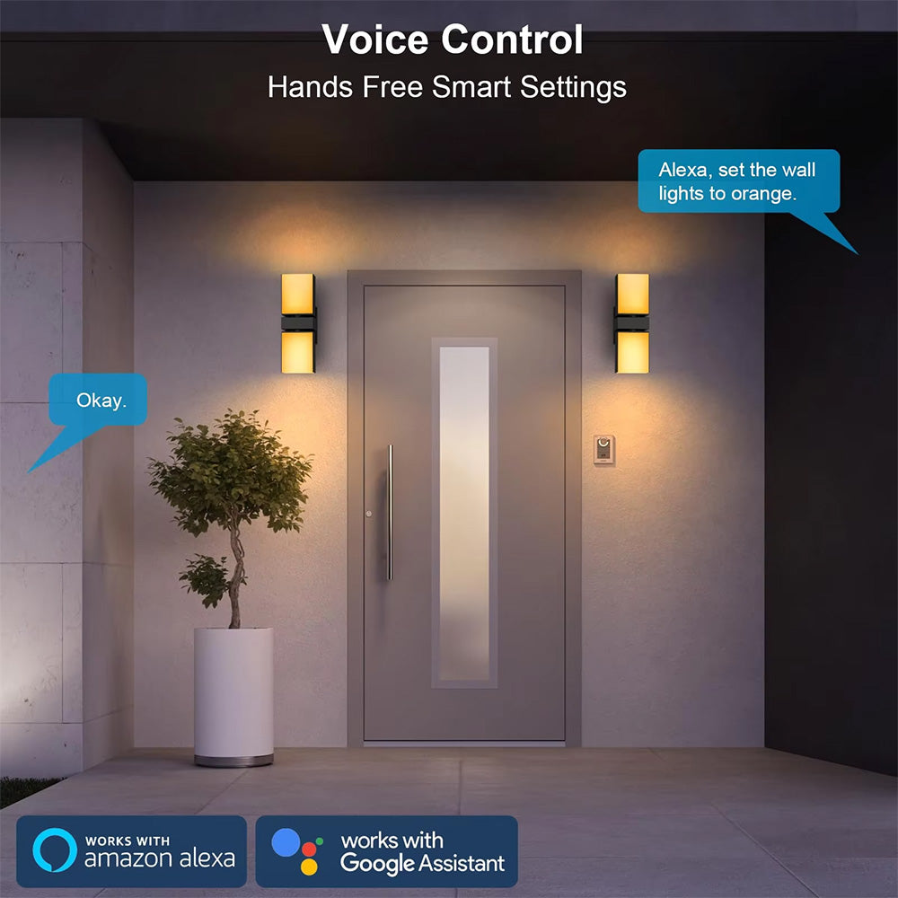 RGB Outdoor Wall Light, IP65 Smart Waterproof Landscape Light