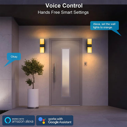 RGB Outdoor Wall Light, IP65 Smart Waterproof Landscape Light