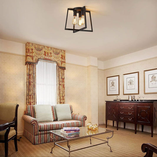 American industrial style wrought iron bedroom living room dining room entrance hallway corridor three-head ceiling lamp