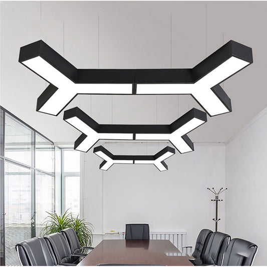 Y Shape Office LED Pendant Light, Gym Mall Modern Aesthetic Lighting