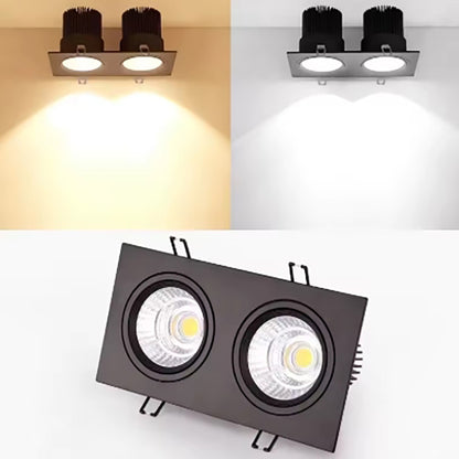 Double head recessed ceiling light, living room bedroom downlight, hotel corridor ambient spotlight
