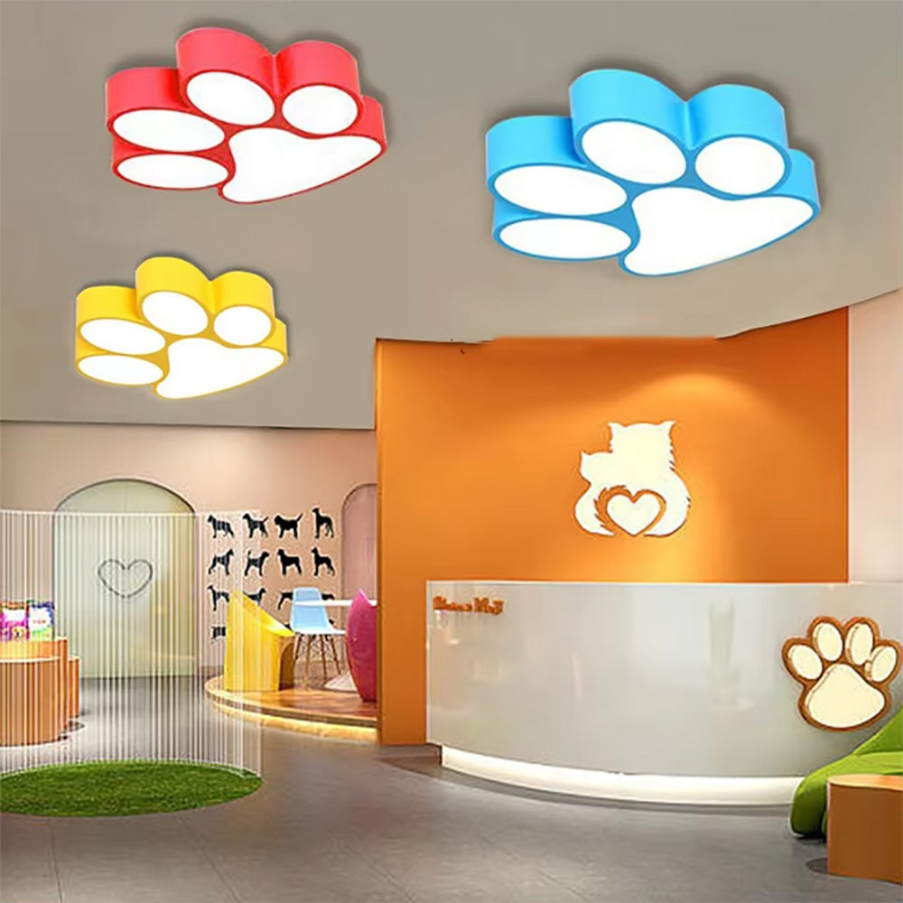 LED Creative Dog Paw Ceiling Light, Kindergarten Classroom Amusement Park Lighting