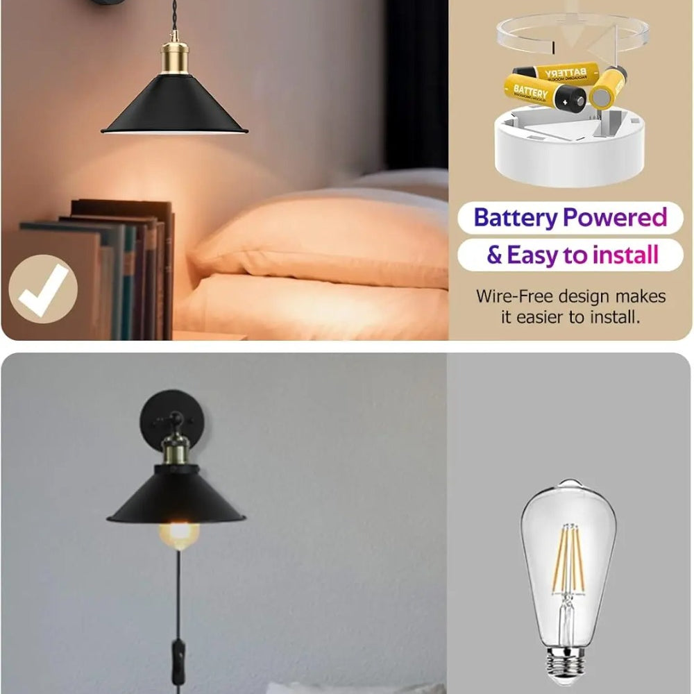 Indoor RGB Wireless Battery Wall Sconce, Decorative Ambient Light For Living Room