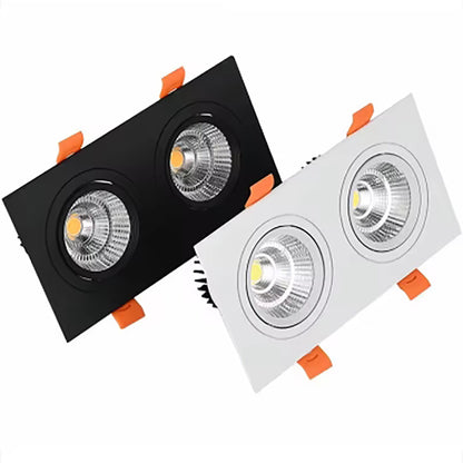 Double head recessed ceiling light, living room bedroom downlight, hotel corridor ambient spotlight