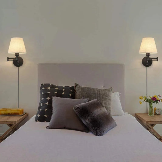 LED Indoor Folding Wall Lamp, Bedroom Bedside Plug Lights