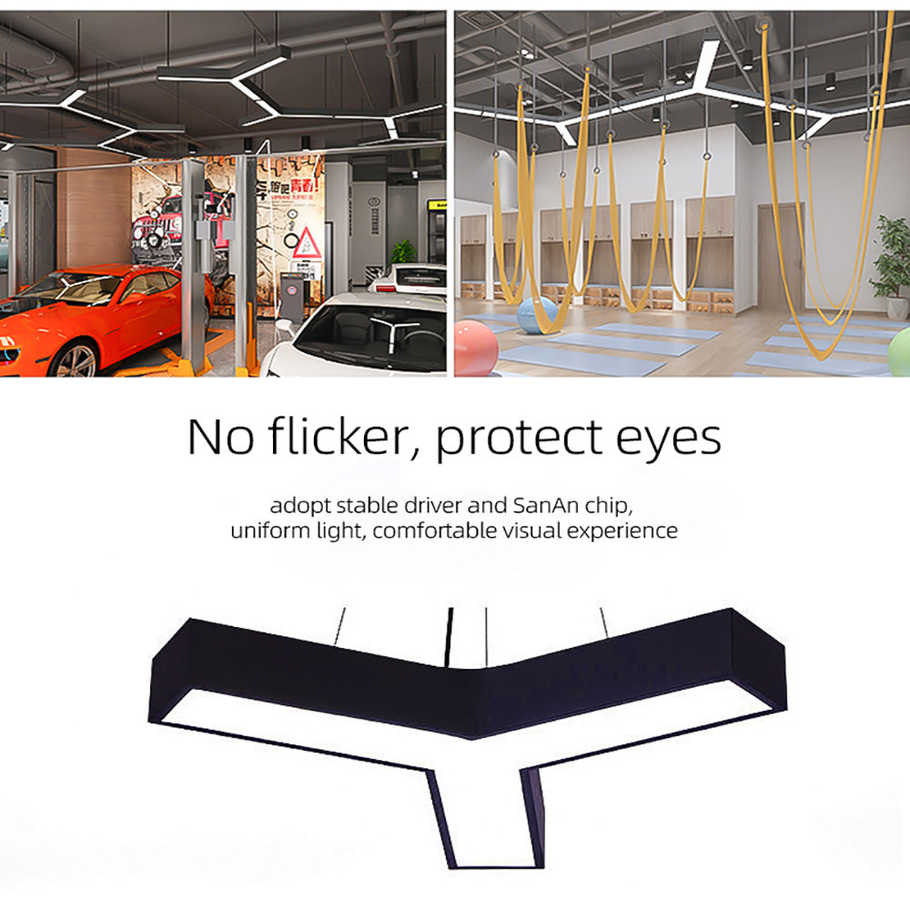 Y Shape Office LED Pendant Light, Gym Mall Modern Aesthetic Lighting