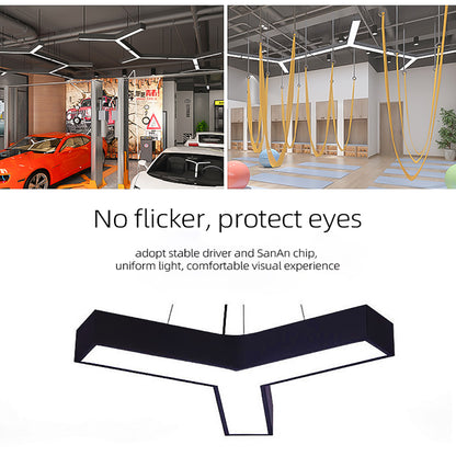 Y Shape Office LED Pendant Light, Gym Mall Modern Aesthetic Lighting