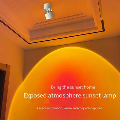 Rotatable Spotlight, Ambient Light for Living Room Bedroom Bar, Small Sunset Projectable Nightlight