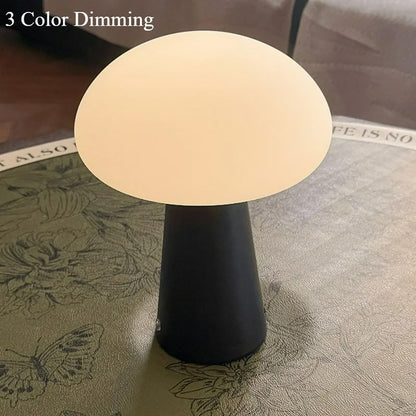 LED touch mushroom table lamp, bedroom bedside retro decorative ambient light