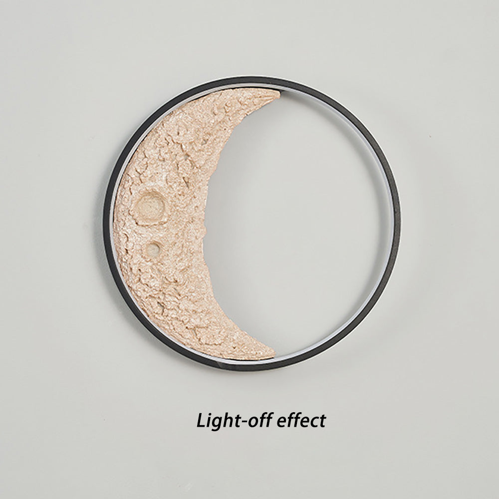 Outdoor Waterproof Moon-Shaped Wall Lamp, Solar-Powered Garden Decorative Ambient Lighting