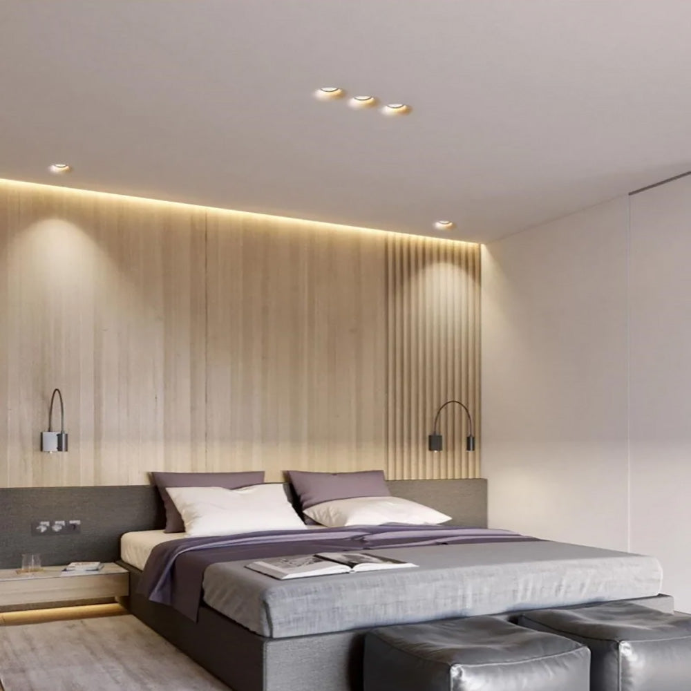 Recessed Gypsum Downlight, LED Anti-Glare Living Room Bedroom Aisle Home Lighting Ceiling Lights