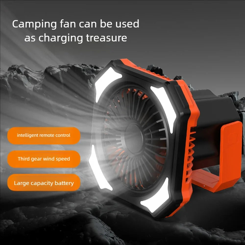 Outdoor Camping Fan Light, LED Tent Ceiling Fan Light