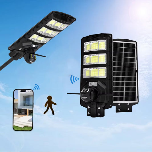HD camera solar street light, with IP65 waterproof grade support voice chat garden lights