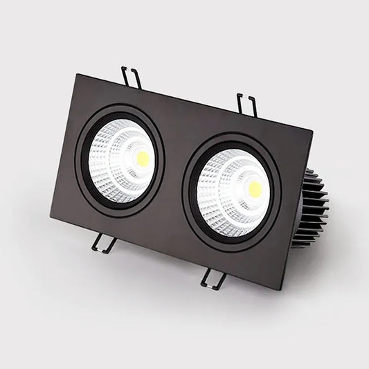 Double head recessed ceiling light, living room bedroom downlight, hotel corridor ambient spotlight