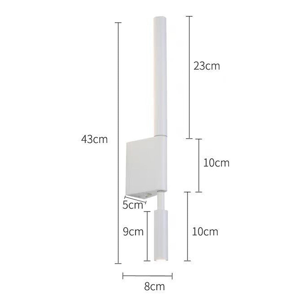 LED Bedroom Bedside Wall Sconce, Adjustable Swivel Reading Light for Study Room