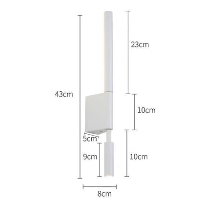 LED Bedroom Bedside Wall Sconce, Adjustable Swivel Reading Light for Study Room