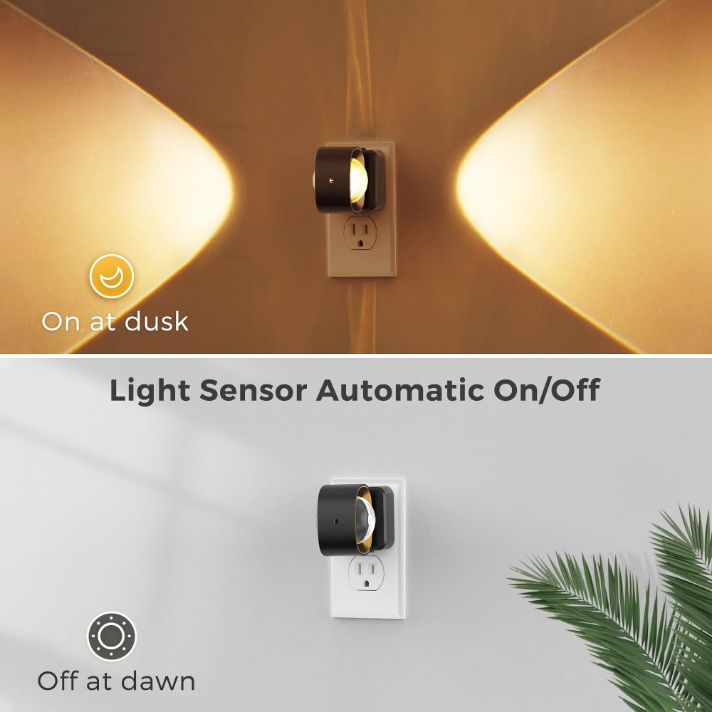 LED Plug-in Wall Sconce, Bedroom Bedside Reversible Nightlight