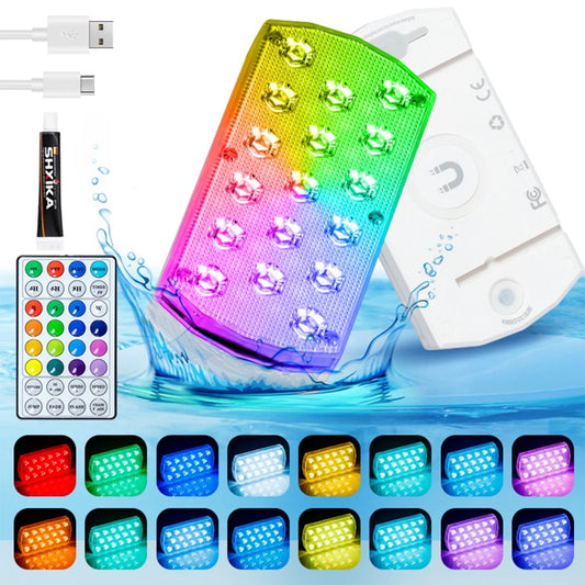 IP65 Waterproof Rechargeable Pool Light, LED Remote Control 16 Color Floating Light