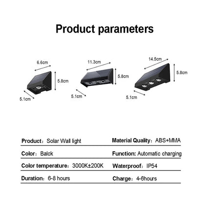 IP65 waterproof solar wall light, outdoor night garden park lighting